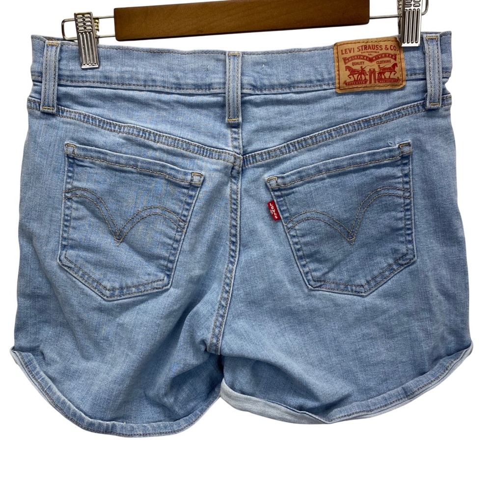 Levi Strauss Co Womens Size 28 Denim Shorts Mid Length Light Wash Cuffed ste